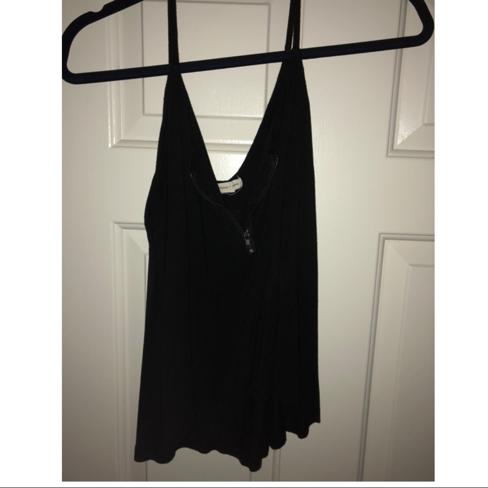 Black zip up tank top